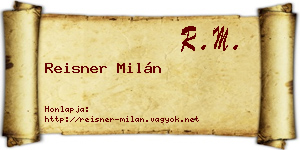 Reisner Milán névjegykártya